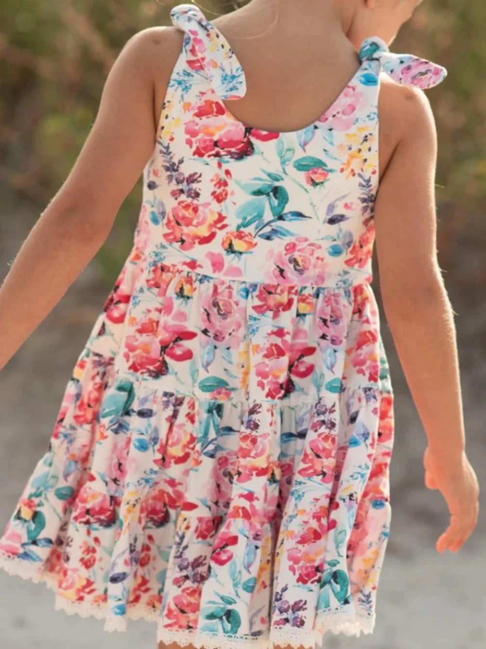 NWT Makena Lane Girls 12 Twirl Dress Florida Coast Floral Print